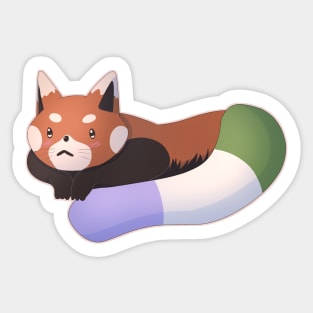 Genderqueer Pride Red Panda Sticker